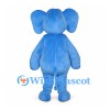 Blue Elephant Mascot Costume with Long Trunk and Rounded Belly
