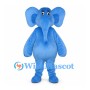 Blue Elephant Mascot Costume with Long Trunk and Rounded Belly