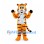 Orange Tiger Mascot Costume with White Belly and Pink Nose