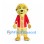 Lion Mascot Costume with Yellow Mane and Red Gold Trimmed Jacket