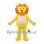 Yellow Lion Mascot Costume with Orange Petal Mane and Cream Belly
