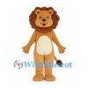 Brown Lion Mascot Costume with Round Mane and Cream Belly