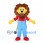 Lion Mascot Costume with Red Star Shirt and Blue Overalls