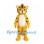 Yellow Tiger Mascot Costume with Black Stripes and White Belly