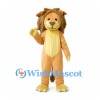 Tan Lion Mascot Costume with Shaggy Brown Mane and Cream Paws
