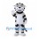 Gray Tiger Mascot Costume with Black Stripes and White Belly