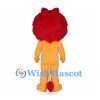 Orange Lion Mascot Costume with Deep Red Mane and Cream Belly