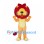 Orange Lion Mascot Costume with Deep Red Mane and Cream Belly