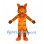 Orange Tiger Mascot Costume with Pointed Ears and White Fangs
