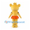 Leopard Cub Mascot Costume with Orange Skirt and Brown Spots