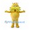 Yellow Monster Mascot Costume with Spiked Collar and Crown Like Hair