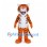 Orange Tiger Mascot Costume with White Belly and Roaring Face