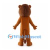 Brown Lion Mascot Costume with Shaggy Mane and Open Mouth