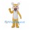 Lioness Mascot Costume in Yellow with White Belly and Large Round Ears