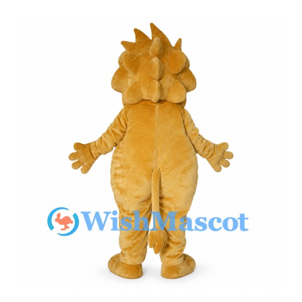 Golden Lion Mascot Costume with Sculpted Mane and White Belly
