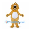 Golden Lion Mascot Costume with Sculpted Mane and White Belly