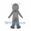 Gray Wildcat Mascot Costume with White Belly and Round Ears