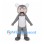 Gray Wildcat Mascot Costume with White Belly and Round Ears