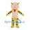 Tiger Character Mascot Costume with Yellow Striped Hood and Red Neck Tie