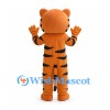 Orange Tiger Mascot Costume with Cream Belly and Large White Muzzle