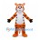 Orange Tiger Mascot Costume with White Belly and Black Gloves
