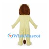 Cream Lion Mascot Costume with Brown Mane and White Muzzle
