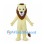 Cream Lion Mascot Costume with Brown Mane and White Muzzle