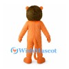 Orange Lion Mascot Costume with Muscular Body and Brown Mane