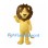 Yellow Lion Mascot Costume with Large Shaggy Brown Mane