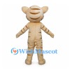 Tan Tiger Cub Mascot Costume with Brown Stripes and Blue Eyes