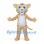 Tan Tiger Cub Mascot Costume with Brown Stripes and Blue Eyes