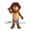 Brown Lion Mascot Costume with Tan Belly and Dark Paw Pads