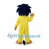 Yellow Lion Mascot Costume with Navy Petal Mane