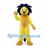 Yellow Lion Mascot Costume with Navy Petal Mane