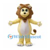 Yellow Lion Mascot Costume with Brown Mane and White Paw Pads
