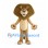 Tan Lion Mascot Costume with Extra Wide Shaggy Mane
