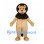 Tan Lion Mascot Costume with Black Mane and Rounded Belly