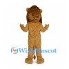 Brown Lion Mascot Costume with Long White Muzzle and Small Mane