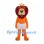 Orange Lion King Mascot Costume with Gold Crown and White Shorts