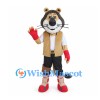 Lion Mascot Costume with Tan Vest Red Gloves and Red Boots