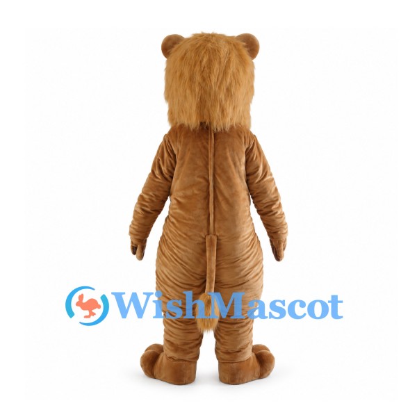Brown Lion Mascot Costume with White Belly and Pink Nose