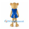 Lioness Mascot Costume in Tan with Blue Dress