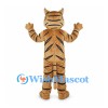 Golden Tiger Mascot Costume with Black Stripes and Clawed Paws