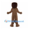 Brown Lion Mascot Costume with Dark Mane and Roaring Face