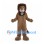 Brown Lion Mascot Costume with Dark Mane and Roaring Face