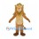 Tan Lion Mascot Costume with Long Golden Mane and Pink Nose