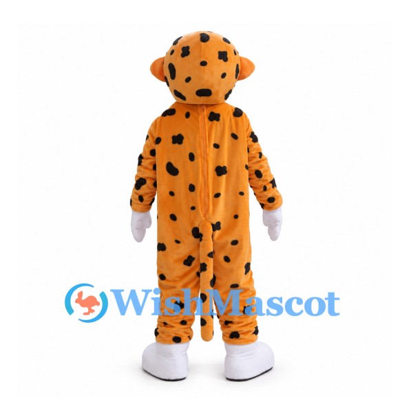 Leopard Mascot Costume in Orange with Sunglasses and White Belly