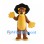 Brown Lion Mascot Costume with Black Mane and Yellow Belly