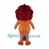 Orange Lion Mascot Costume with Deep Red Petal Mane