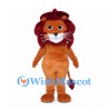 Orange Lion Mascot Costume with Deep Red Petal Mane